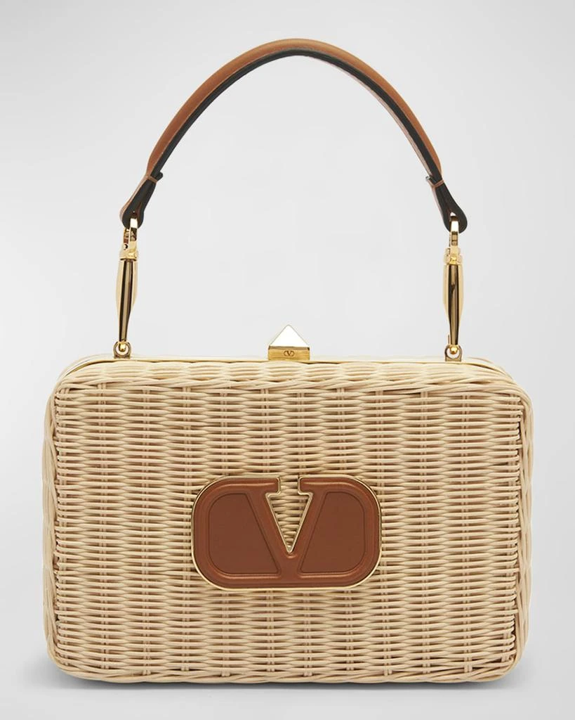 商品Valentino|VLOGO Straw Lunch Box Top-Handle Bag,价格¥23741,第1张图片