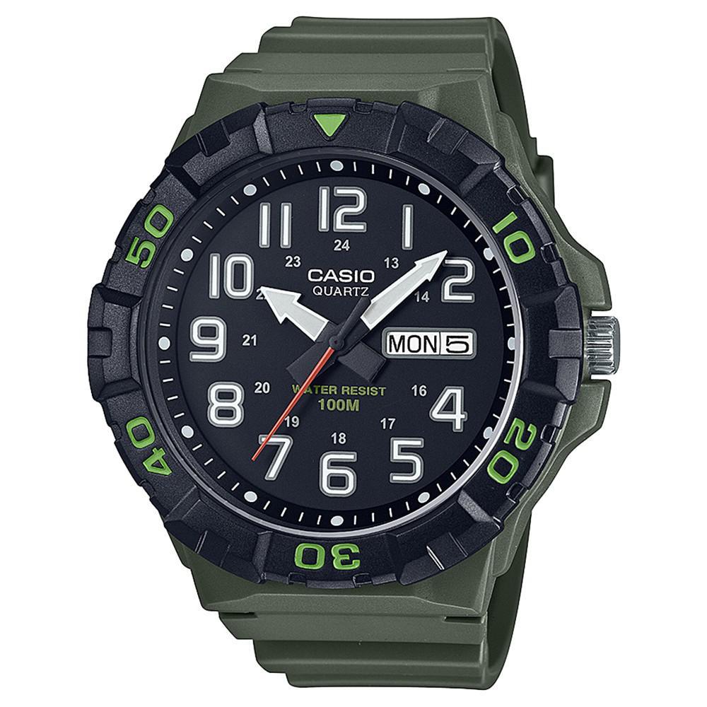 商品Casio|Men's Green Resin Strap Watch 45mm,价格¥147,第1张图片