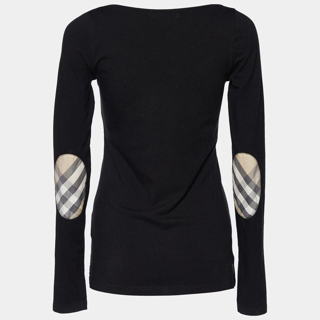 商品[二手商品] Burberry|Burberry Black Cotton Contrast Elbow Detail Long Sleeve T-Shirt S,价格¥1214,第2张图片详细描述