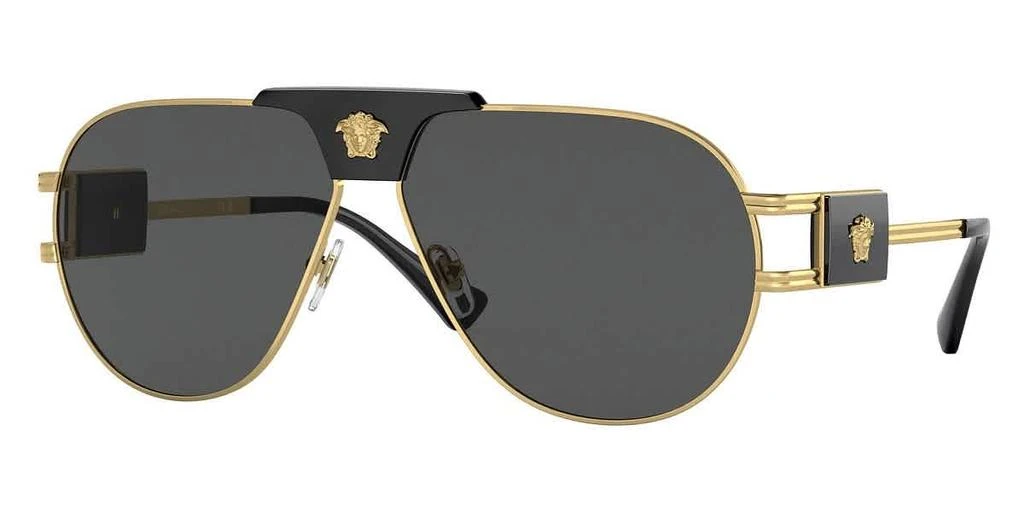 商品Versace|Dark Grey Pilot Men's Sunglasses VE2252 100287 63,价格¥1124,第1张图片
