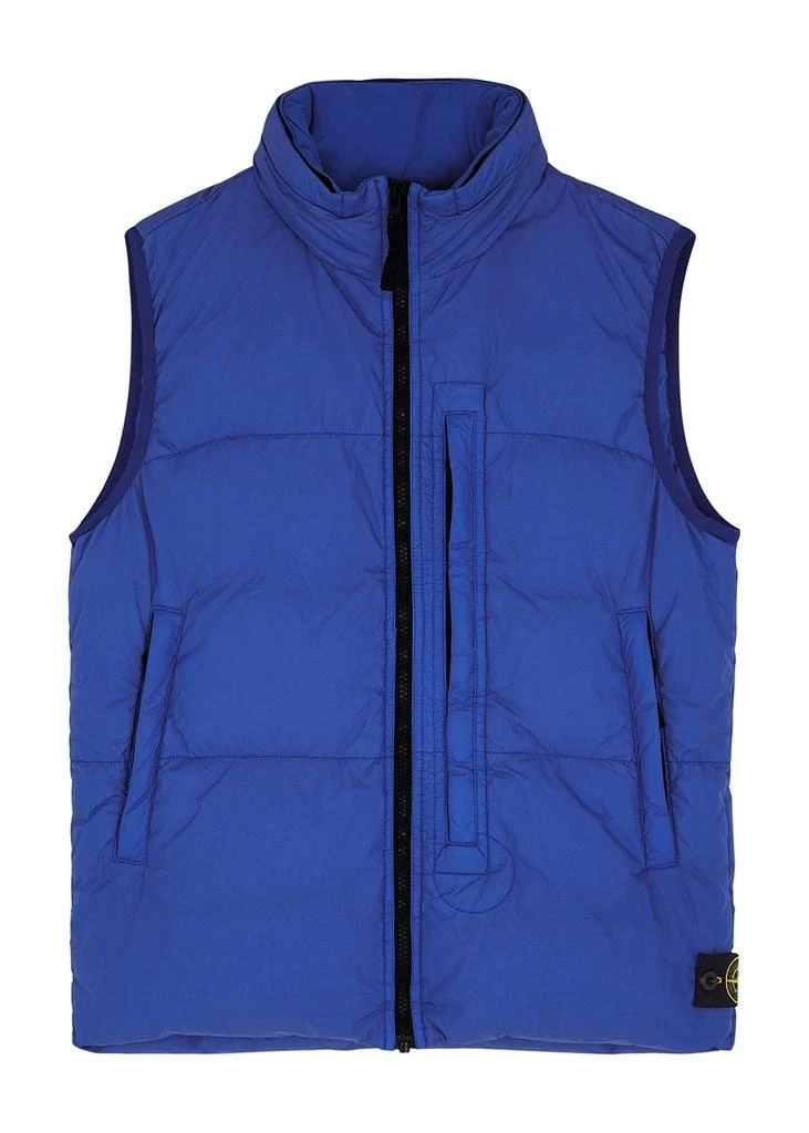 商品Stone Island|Crinkle Reps blue garment-dyed shell gilet (14 years),价格¥1858,第1张图片
