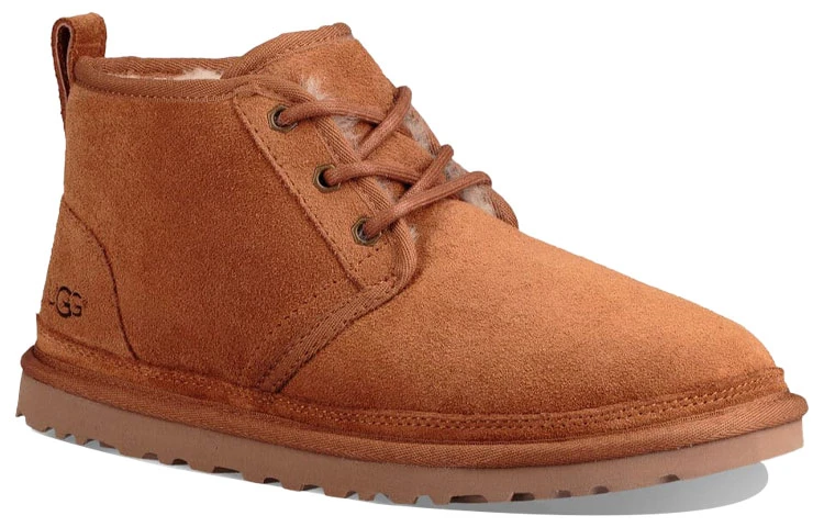 商品[国内直发] UGG|Neumel 牛剖层皮革加绒保暖及踝雪地靴 女款 栗色,价格¥786,第3张图片详细描述
