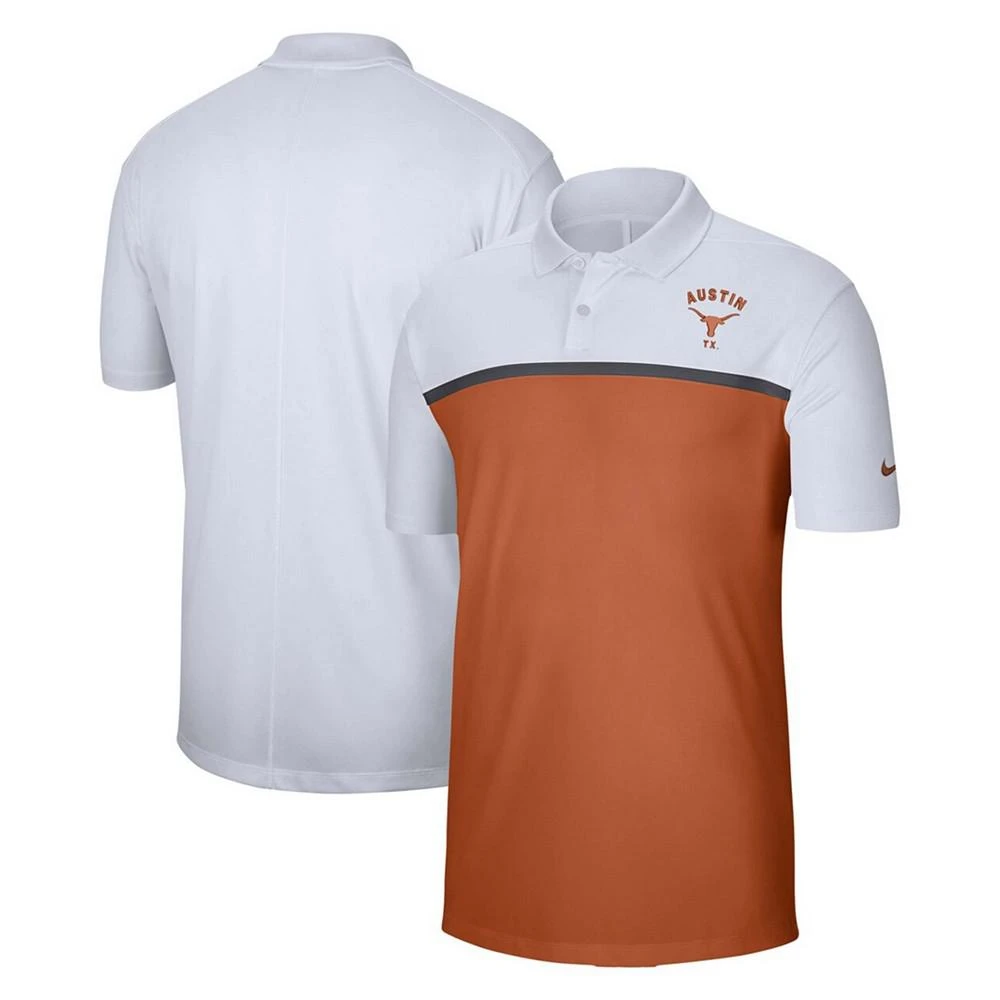 商品NIKE|Men's Big and Tall White-Texas Orange Texas Longhorns Color Block Victory Performance Polo,价格¥458,第1张图片