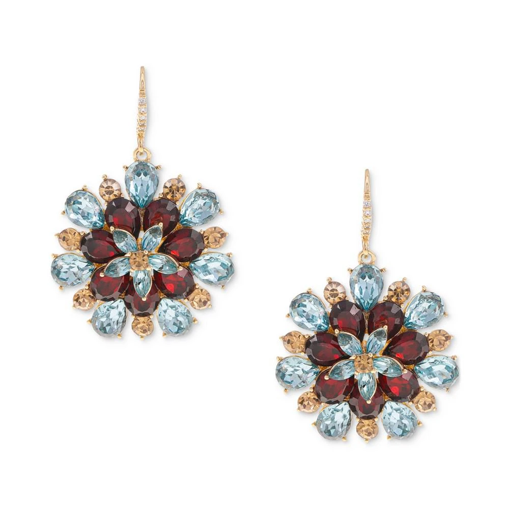 Gold-Tone Multicolor Mixed Stone Flower Drop Earrings, Created for Macy's 商品