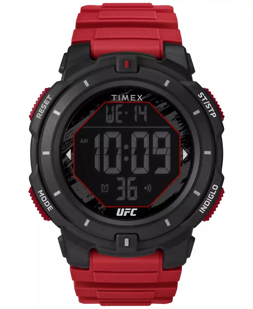 商品Timex|Men's UFC Rumble Digital Red Polyurethane Strap 50mm Round Watch,价格¥487,第1张图片