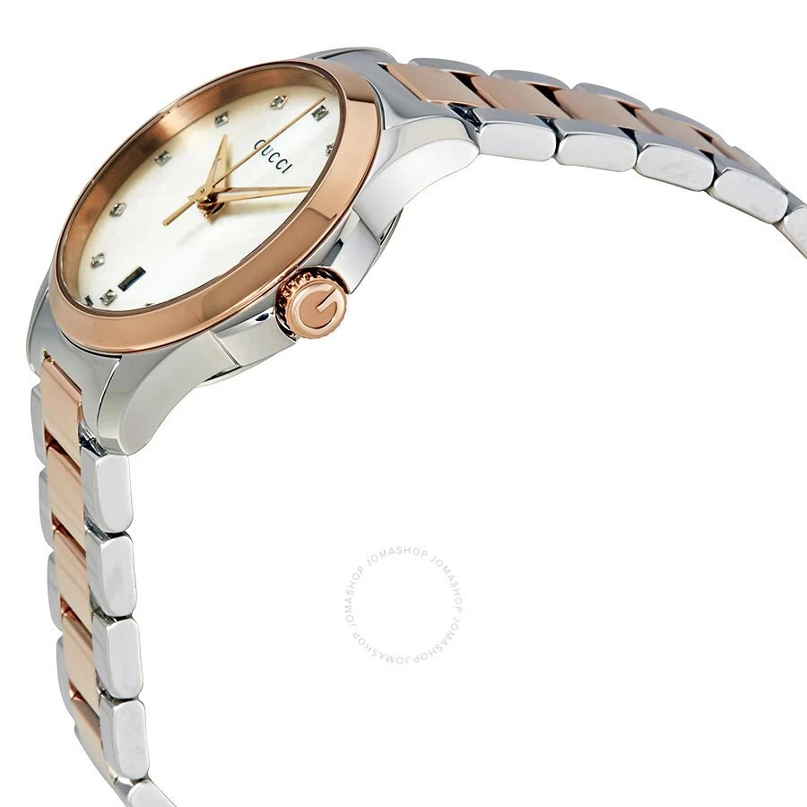 商品Gucci|G-Timeless Diamond Mother of Pearl Dial Ladies Watch YA126544,价格¥5431,第2张图片详细描述