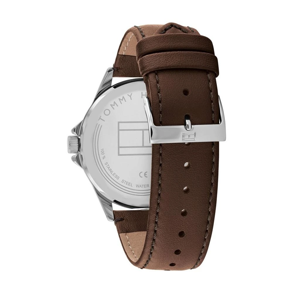 商品Tommy Hilfiger|Men's Brown Leather Strap Watch 44mm,价格¥283,第3张图片详细描述