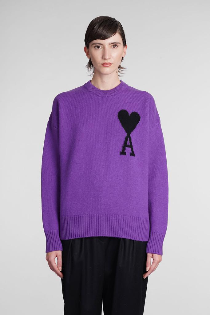 Ami Alexandre Mattiussi Knitwear In Viola Wool商品第1张图片规格展示