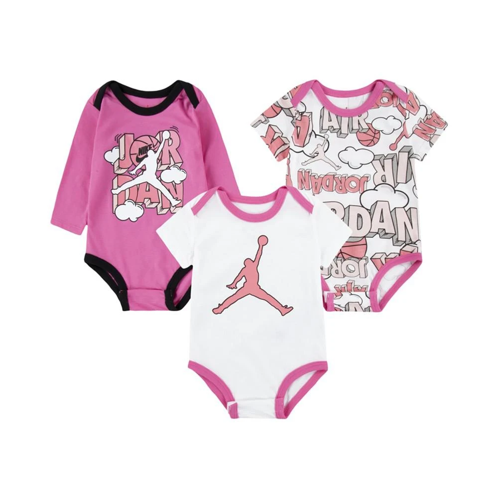 商品Jordan|Air Baby Girls Comic Bodysuit, Pack of 3,价格¥197,第1张图片