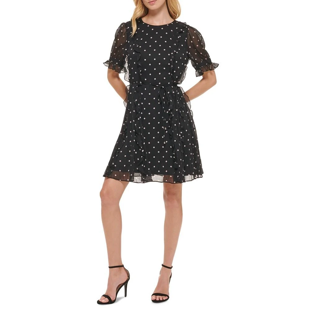 商品Tommy Hilfiger|Women's Chiffon Short-Sleeve Fit & Flare Dress,价格¥739,第4张图片详细描述