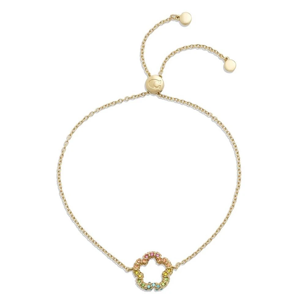 商品Coach|Faux Stone Signature Tea Rose Slider Bracelet,价格¥699,第1张图片