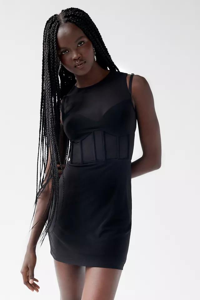 UO Neomi Semi-Sheer Corset Mini Dress商品第1张图片规格展示
