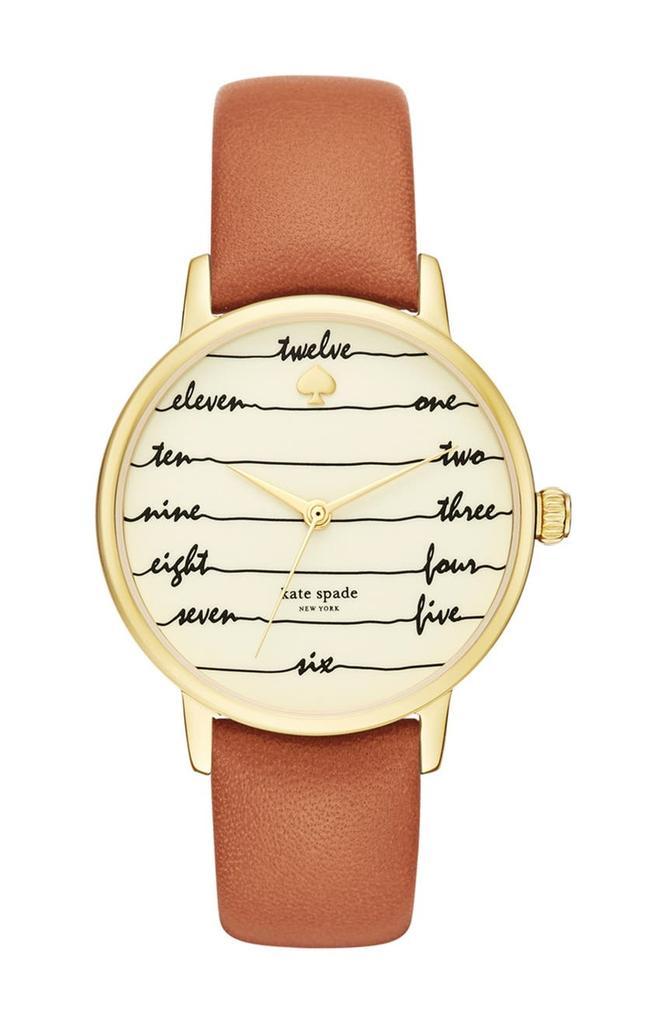商品Kate Spade|women's metro leather strap watch, 34mm,价格¥806,第1张图片