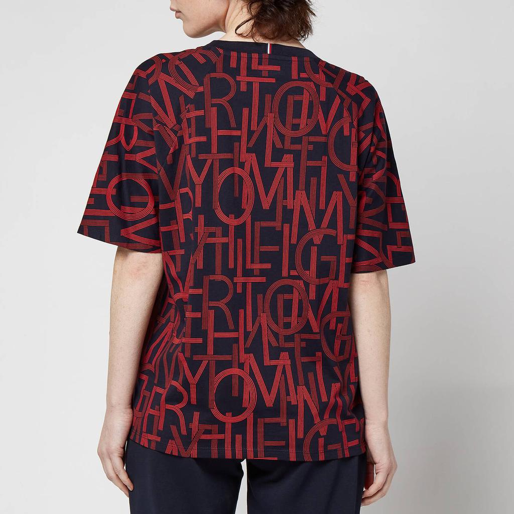 Tommy Sport Women's Relaxed Aop Crew Neck T-Shirt - Textured Type Print商品第2张图片规格展示
