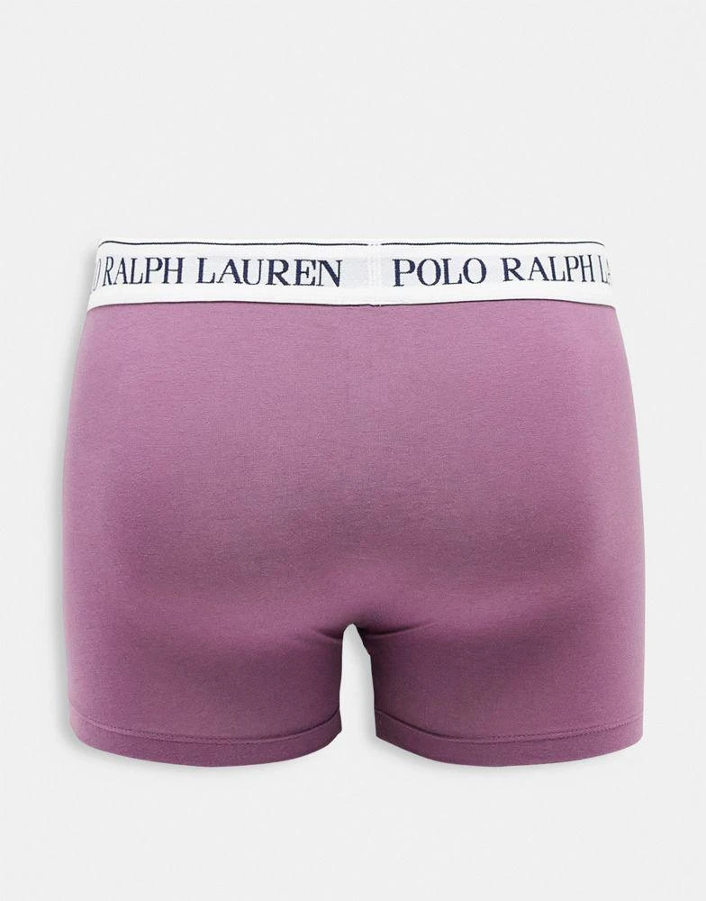 商品Ralph Lauren|Polo Ralph Lauren 3 pack trunks in purple/blue/pink with contrasting logo waistband,价格¥424,第2张图片详细描述