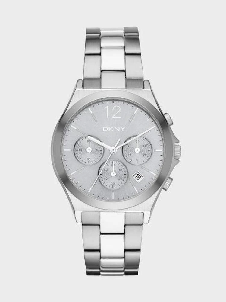 商品DKNY|Parsons Silver-Tone And Grey Ip Chronograph Watch,价格¥1212,第2张图片详细描述