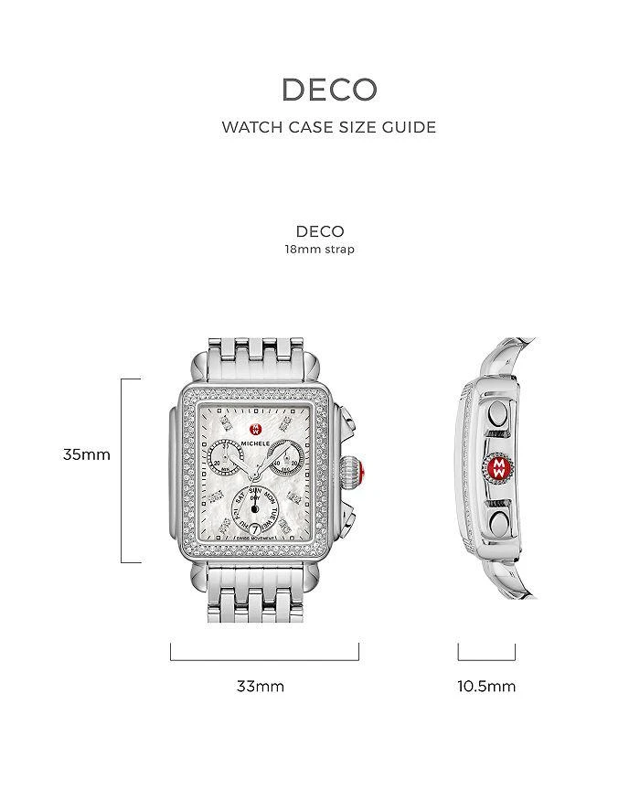 商品Michele|Limited Edition Deco Stainless Steel Diamond Butterfly Watch, 33mm,价格¥29149,第4张图片详细描述