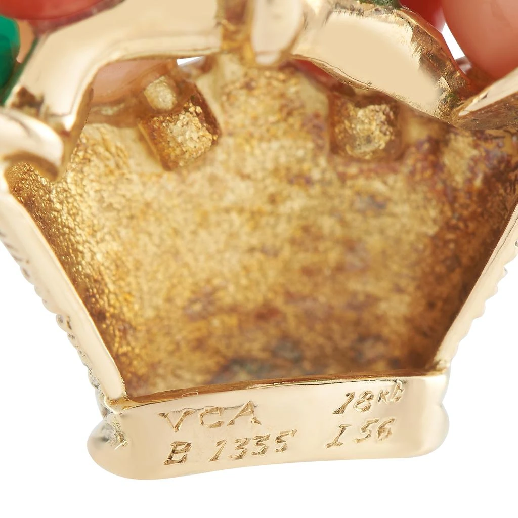 商品[二手商品] Van Cleef & Arpels|Van Cleef & Arpels 18K Yellow Gold Coral and Chrysoprase Basket Charm,价格¥27916,第3张图片详细描述