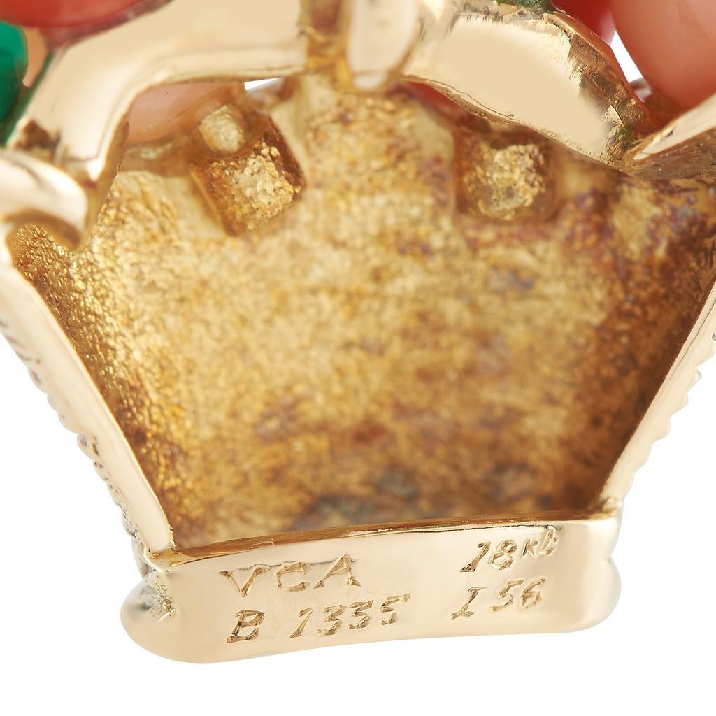 商品[二手商品] Van Cleef & Arpels|Van Cleef & Arpels 18K Yellow Gold Coral and Chrysoprase Basket Charm,价格¥26150,第5张图片详细描述