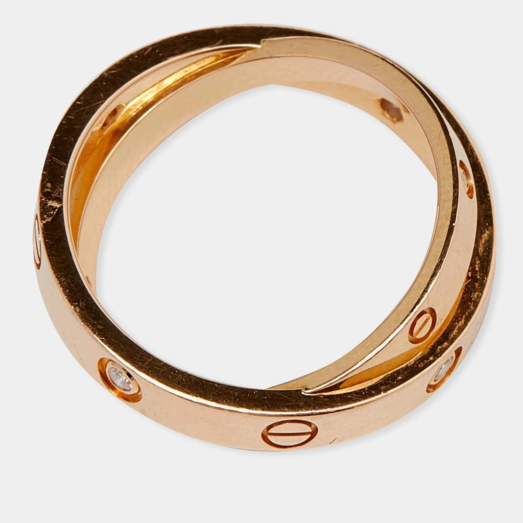 商品[二手商品] Cartier|Cartier Love 6 Diamonds 18K Rose Gold Double Band Ring Size 54,价格¥16248,第5张图片详细描述