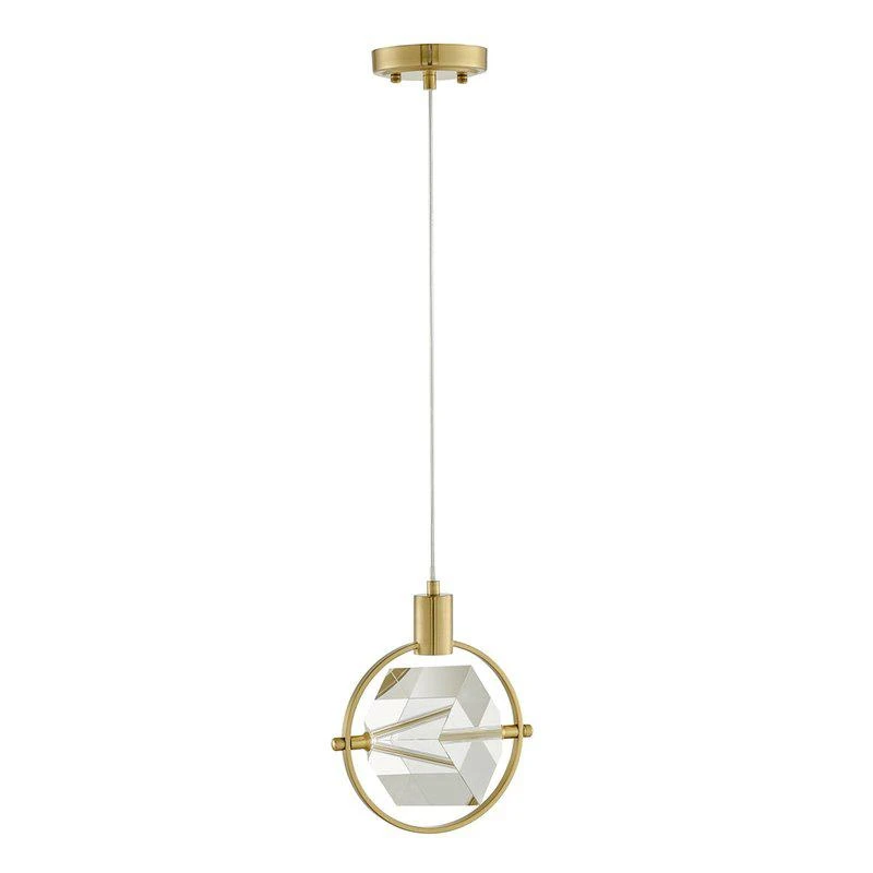商品Finesse Decor|Hollywood Cube 1 Light Pendant Gold,价格¥2057,第1张图片