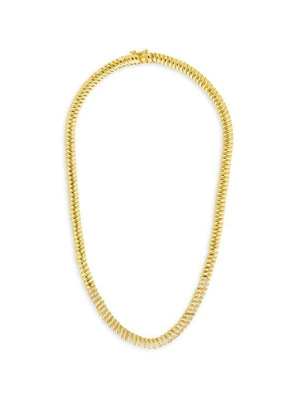 商品Sterling Forever|Arabella 14K Goldplated Cubic Zirconia Chain Necklace,价格¥1458,第2张图片详细描述