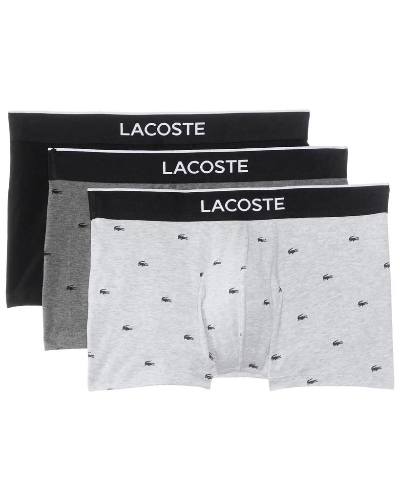 Men's Lacoste Cotton Stretch Mini Croc Print Trunks 3-pack image 2