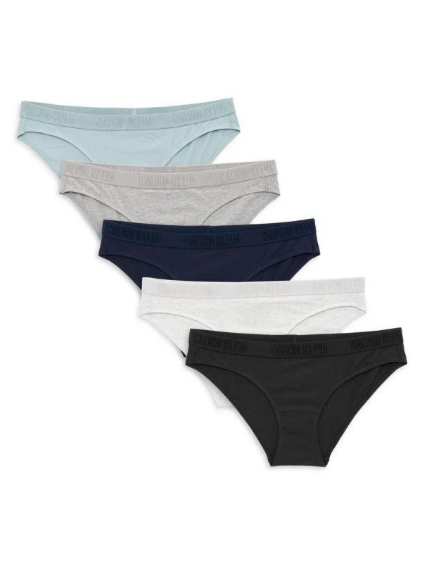 商品Calvin Klein|5-Pack Solid Bikini Briefs,价格¥240,第1张图片