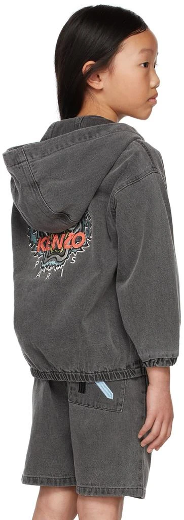 商品Kenzo|Kids Gray Denim Tiger Jacket,价格¥878,第3张图片详细描述