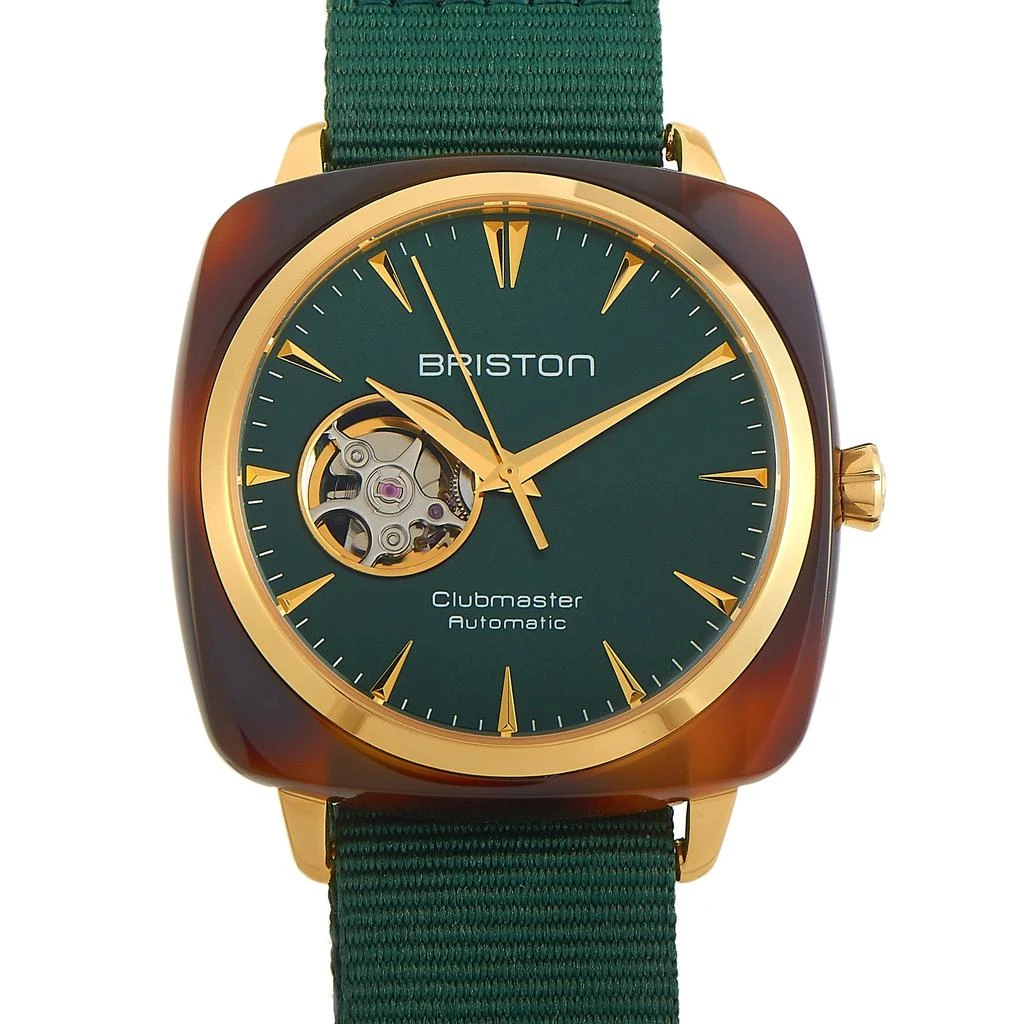 商品Briston|Briston Clubmaster Iconic Acetate Gold Dark Green Dial Watch 19740.PYA.TI.10.NB,价格¥1636,第1张图片