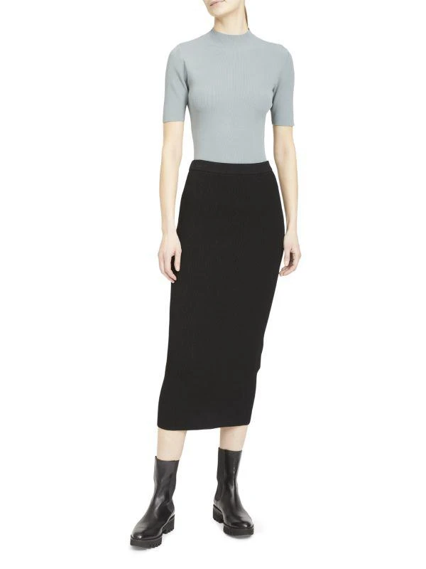 商品Theory|Compact Rib-Knit Straight Midi Skirt,价格¥938,第5张图片详细描述