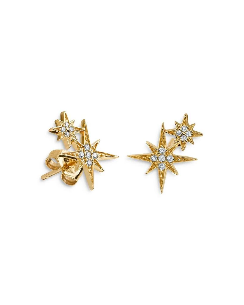 商品Sydney Evan|14K Yellow Gold Double Stardust Stud Earrings with Diamonds,价格¥6656,第1张图片