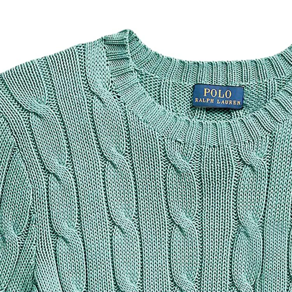 商品[国内直发] Ralph Lauren|纯色棉质圆领Logo刺绣短袖针织衫 女款 水绿色,价格¥982,第7张图片详细描述
