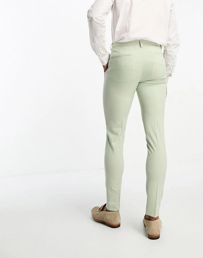 商品ASOS|ASOS DESIGN super skinny suit trousers in sage,价格¥84,第3张图片详细描述