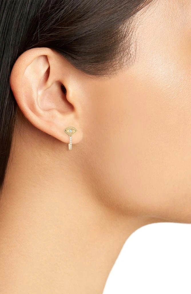 商品Argento Vivo Sterling Silver|Evil Eye Pavé Hoop Earrings,价格¥167,第2张图片详细描述