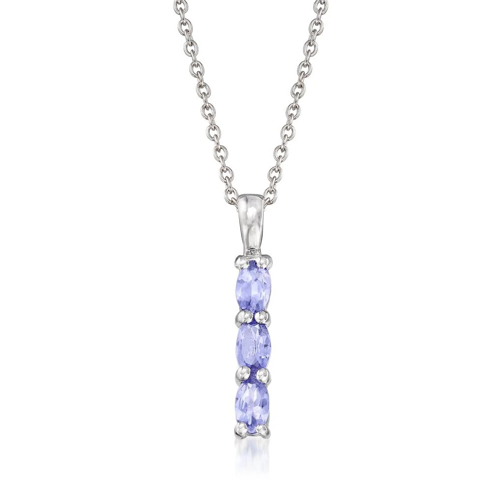 商品Ross-Simons|Tanzanite Linear Pendant Necklace in Sterling Silver,价格¥796,第1张图片