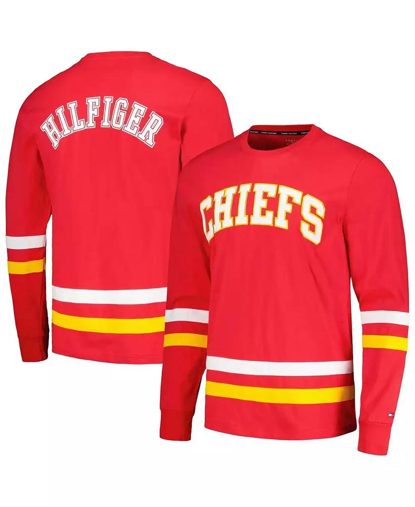 商品Tommy Hilfiger|Men's Red, Gold Kansas City Chiefs Nolan Long Sleeve T-shirt,价格¥359,第1张图片