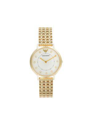 商品Emporio Armani|32MM Goldtone Stainless Steel & Crystal Bracelet Watch,价格¥1017,第1张图片