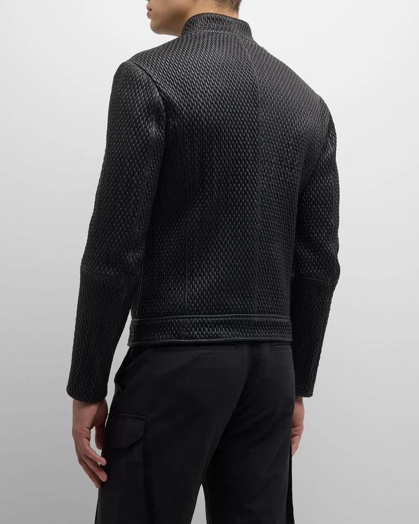 商品Emporio Armani|Men's Textured Leather Jacket,价格¥9879,第4张图片详细描述