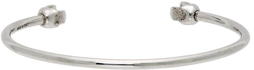 商品Alexander McQueen|Silver Thin Twin Skull Bracelet,价格¥1601,第6张图片详细描述