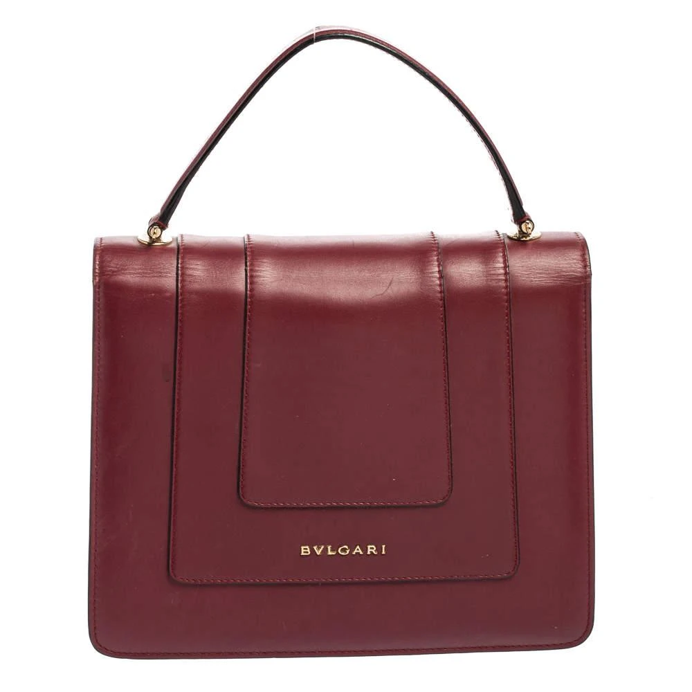 商品[二手商品] BVLGARI|Bvlgari Burgundy Leather Serpenti Forever Top Handle Bag,价格¥4617,第4张图片详细描述