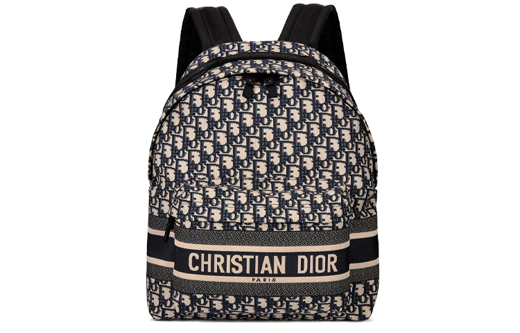 商品[国内直发] Dior|迪奥 DiorTravel Original刺绣老花满印 科技面料 背包双肩包 常规 男女同款情侣款 深牛仔蓝色,价格¥24297,第1张图片