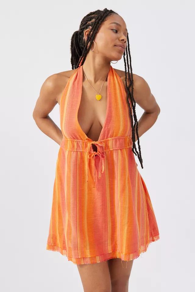 UO Sunshine Linen Halter Mini Dress商品第4张图片规格展示
