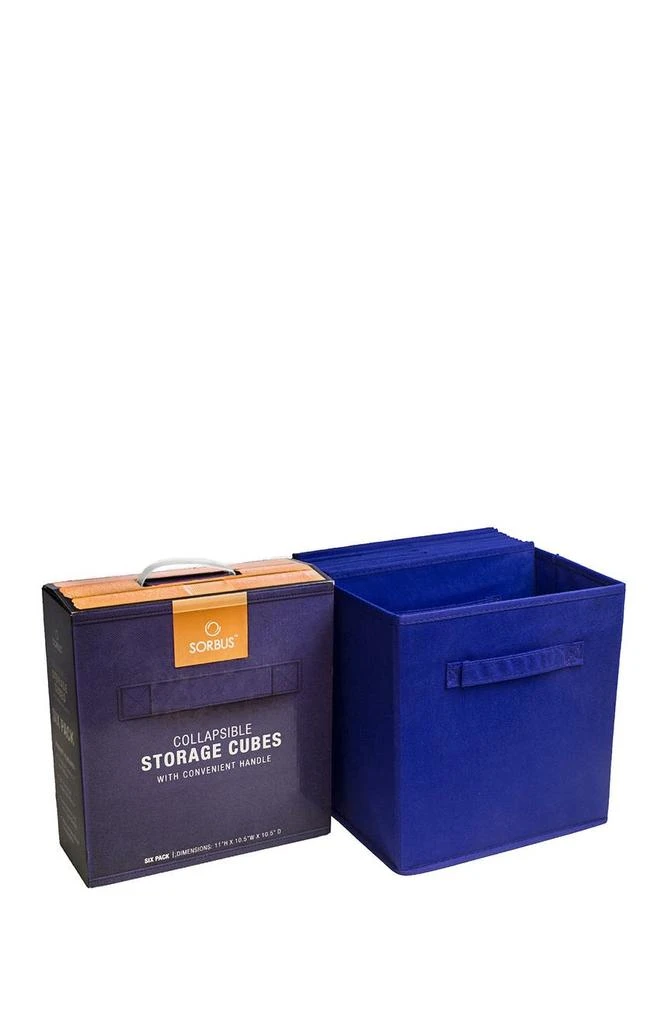 商品SORBUS|Royal Blue Foldable Storage Cube Basket Bin - 6 Pack,价格¥266,第5张图片详细描述