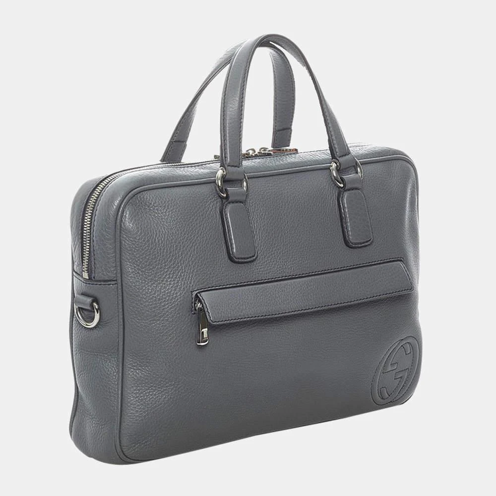 商品[二手商品] Gucci|Gucci Grey Leather Soho Business Briefcase Bag,价格¥5901,第2张图片详细描述