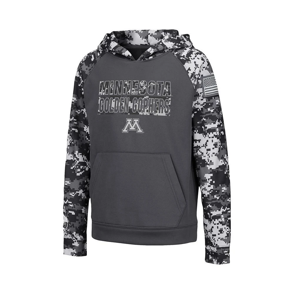 商品Colosseum|Big Boys Charcoal Minnesota Golden Gophers OHT Military-Inspired Appreciation Digital Camo Raglan Pullover Hoodie,价格¥411,第2张图片详细描述