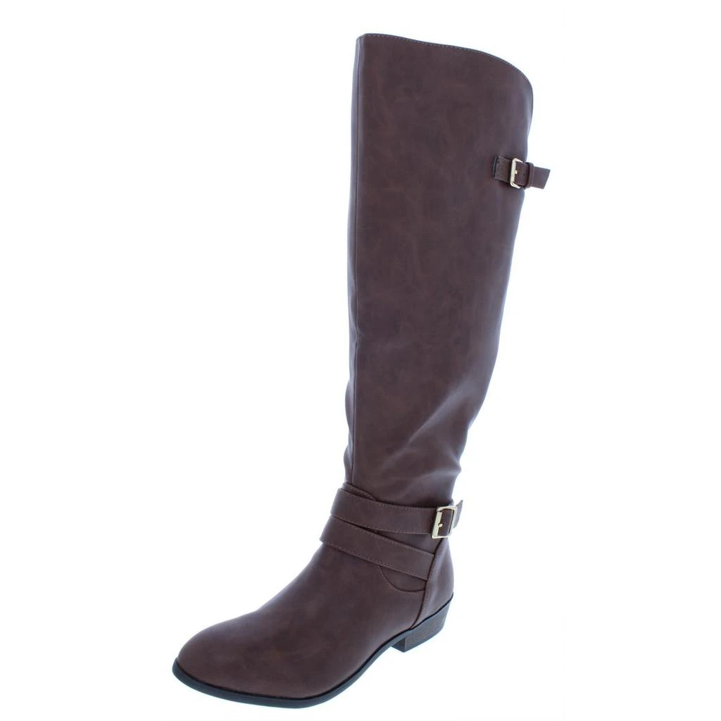 商品Material Girl|Material Girl Womens Carleigh Wide Calf Faux Leather Riding Boots,价格¥107,第1张图片