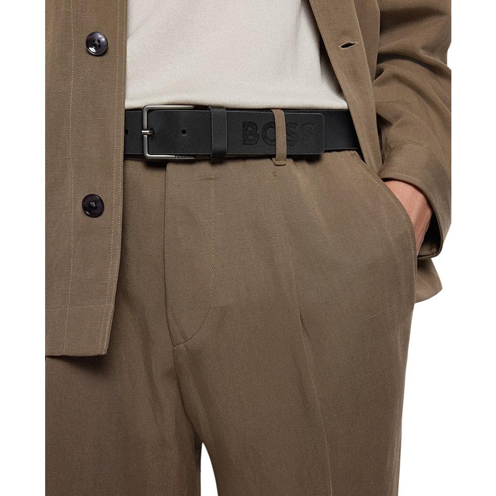 Men's Embossed Logo Leather Belt商品第4张图片规格展示