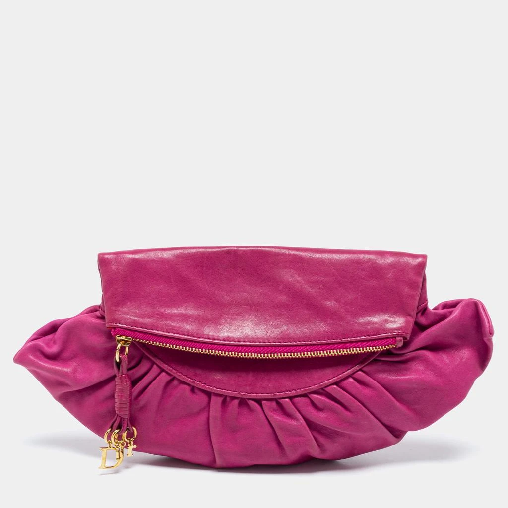 商品[二手商品] Dior|Dior Purple Leather Gipsy Fold Over Clutch,价格¥2731,第1张图片