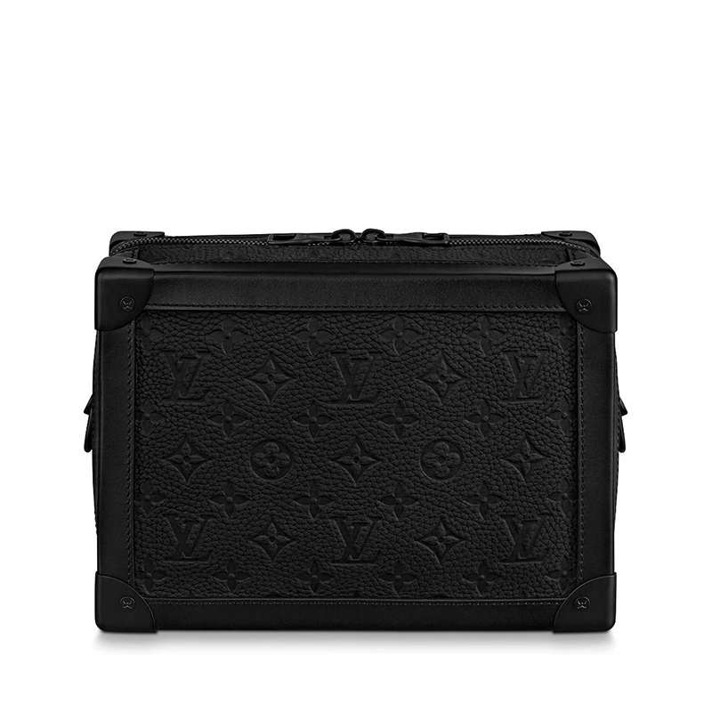 预售10天 Louis Vuitton/路易威登 22春夏新款SOFT TRUNK系列 男士黑色老花压纹牛皮革黑扣黑链拉链开合单肩斜挎链条盒子包M55700 商品